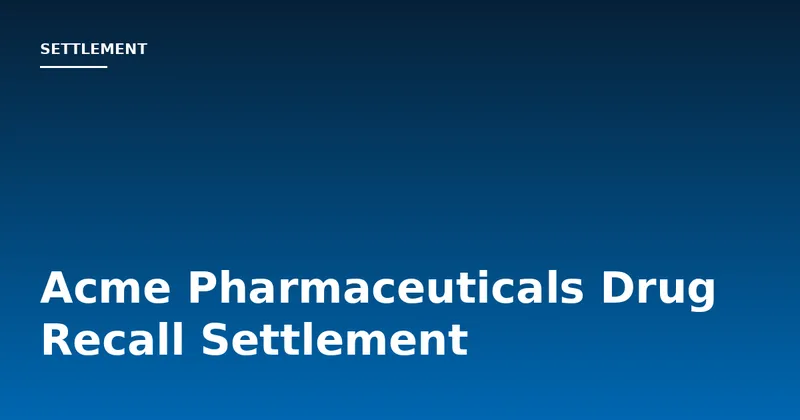 Acme Pharmaceuticals Drug Recall Settlement